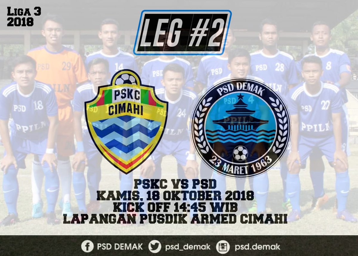 psd_demak's tweet photo. Next Match #Awayday
Liga 3 Regional Jawa
Leg 2

•PSKC Cimahi vs PSD Demak
•Kamis 18 Oktober 2018
•Kick Off 14.45 WIB
• Lapangan Pusdik Armed Cimahi
•Htm free
#ComeOnLaskarKalijaga https://t.co/WhHygQ2Fa9