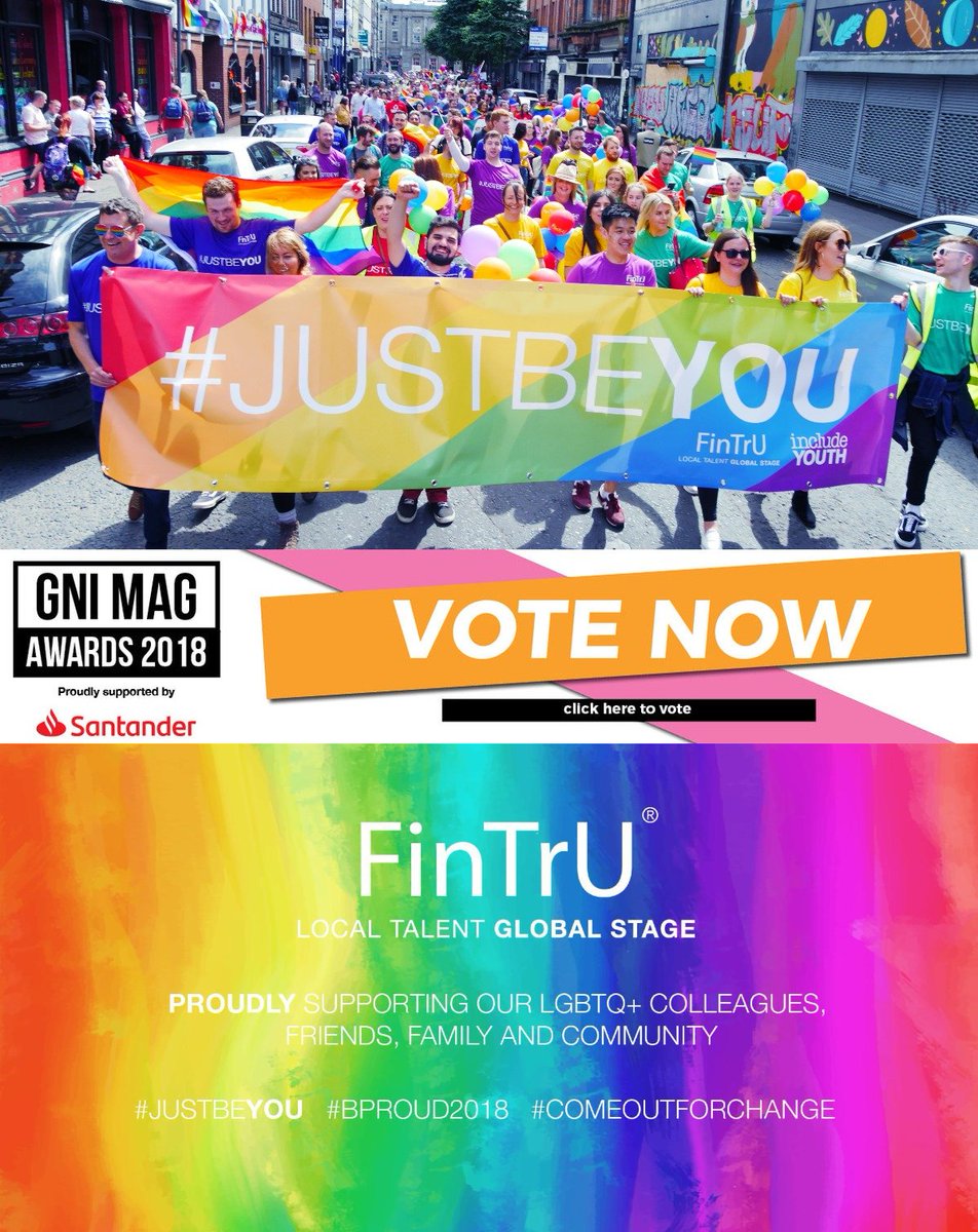 Great_Ambition's tweet photo. It is a great pleasure to announce that @FinTrU has been nominated for "LGBT Friendly Employer" in the upcoming @gnimag awards. To vote for FinTrU please visit https://t.co/f2LJCOfEMx
#IMFINTRU #JustBeYou #TrUColours #Pride #Passion #People #Equality #NorthernIreland https://t.co/4ChCuR6qrz