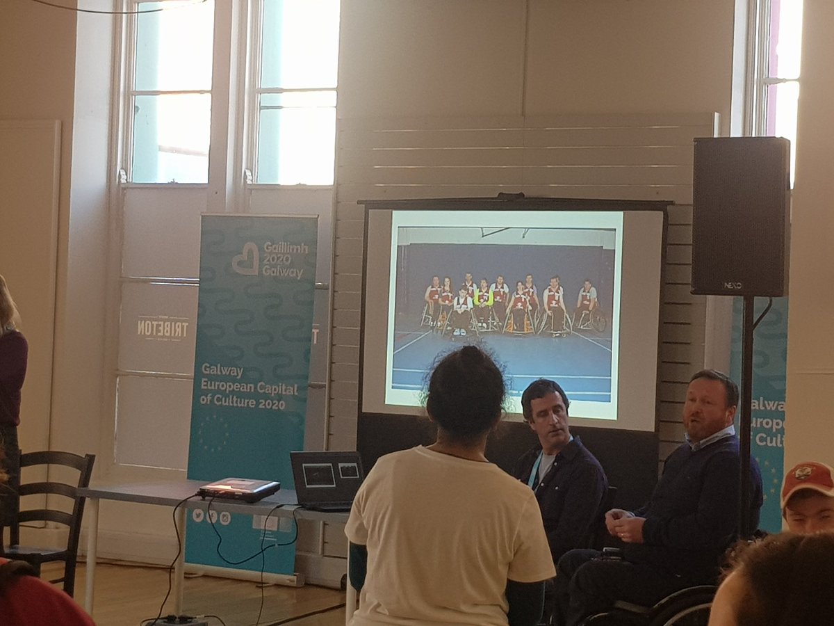GalwayCityCo's tweet photo. Accessibility advocate David Kennedy speaking on the variety of sports opportunities available for people with disabilities. #creatinginclusion #socialinclusionweek https://t.co/Cv17YW9rsh