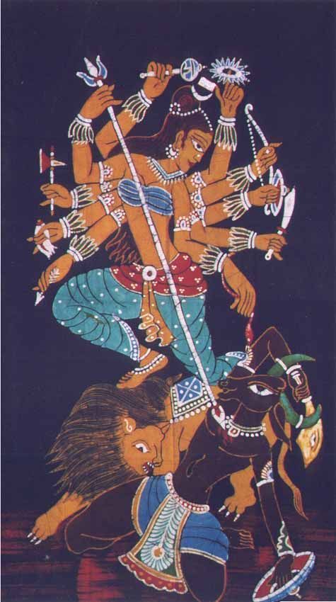  #Bengal has been heart of several innovation, in field of  #artistic  #expression through multi  #media  #Painting  #sculptures  #batik etc? here a  #devi  #Goddess by an Artist seems to be influenced by  #batik on cloth