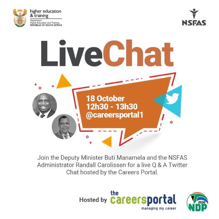 ButiManamela's tweet image. Let’s talk everything @myNSFAS and #HigherEducation related on Thursday, 18 October 2018