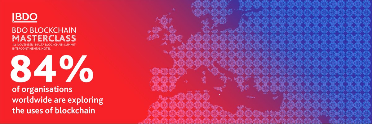 BDOMalta's tweet photo. Did u know that (according to a recent survey) 84% of organisations worldwide, including large public companies within the Forbes’ Global 2000, are exploring the uses of blockchain tech?

Get up to date at the #BDOBlockchainMasterclass on 1st Nov.

https://t.co/wjJMOcU0k5 https://t.co/OUsjz4ZXyt