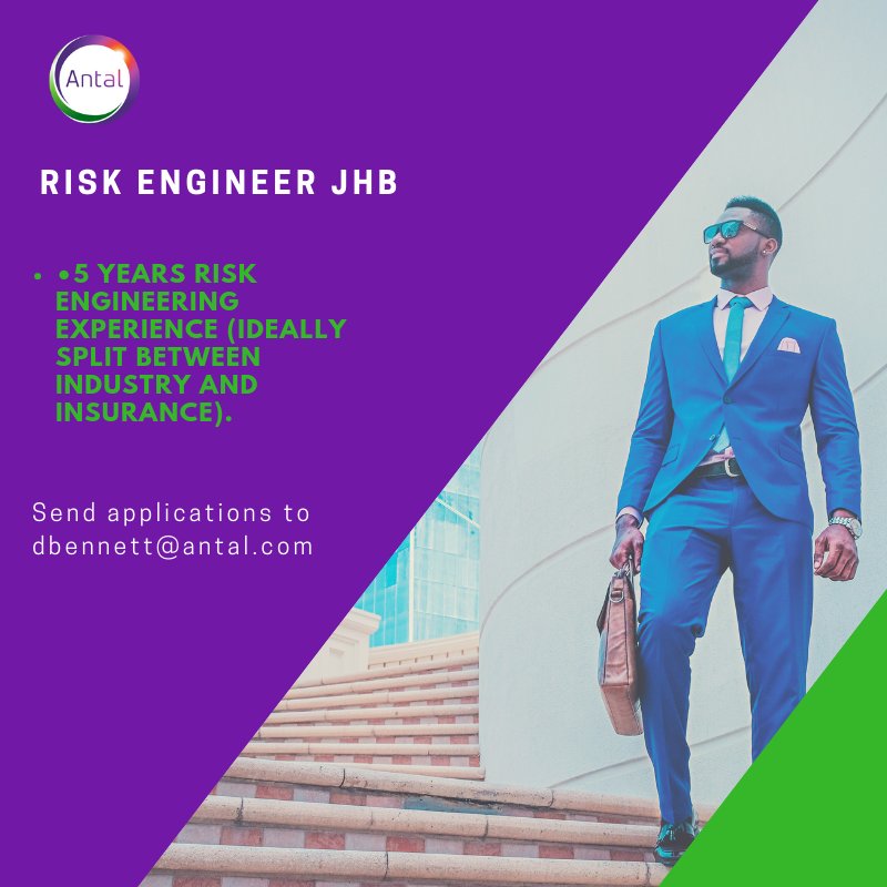 Antal_SA's tweet photo. We are hiring! #antaljobs #riskengineer #insurancejobs https://t.co/FvySt2ab2p