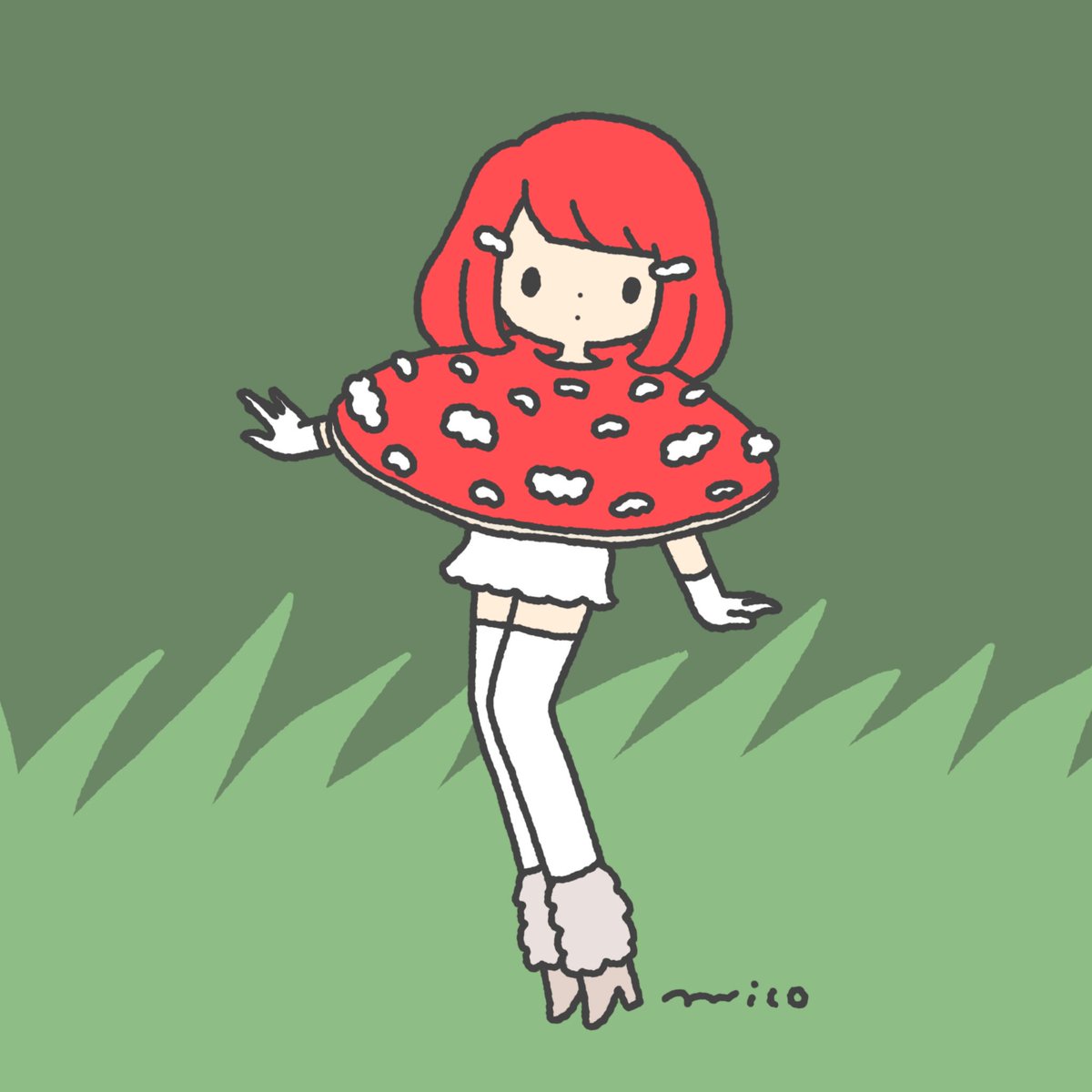 「Amanita muscaria ?

#きのこの日 」|paricoのイラスト