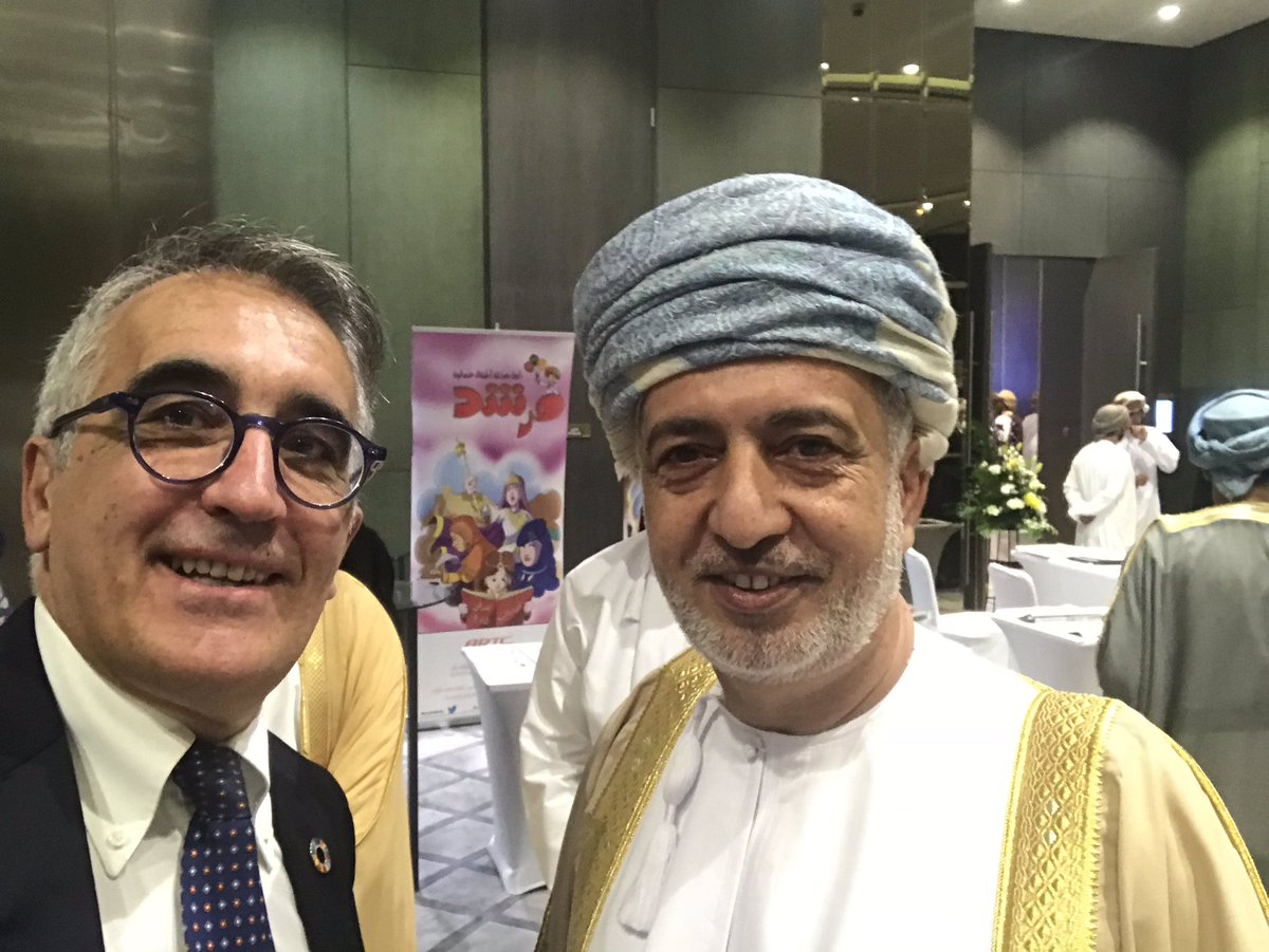 AngeloRiccaboni's tweet photo. Ar Oman Partnership and Social Responsibility Forum #OPSRF in Oman with His Excellency Sheikh Mohammed bin Said Al Kalbani Minister of Social Development, who delivered the Opening Statement https://t.co/KYk76sJhxK