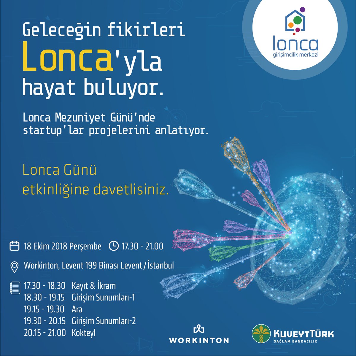 Lonca 2.Dönem mezunlarımızın ürünlerini tanıyacağımız, Lonca Mezuniyet Günü’ne hepinizi bekliyoruz.<a href="/LoncaGirisim/">Lonca Girişimcilik Merkezi</a>
 Ayrıntılı bilgi ve kayıt için;
 eventbrite.com/e/lonca-gunu-l…