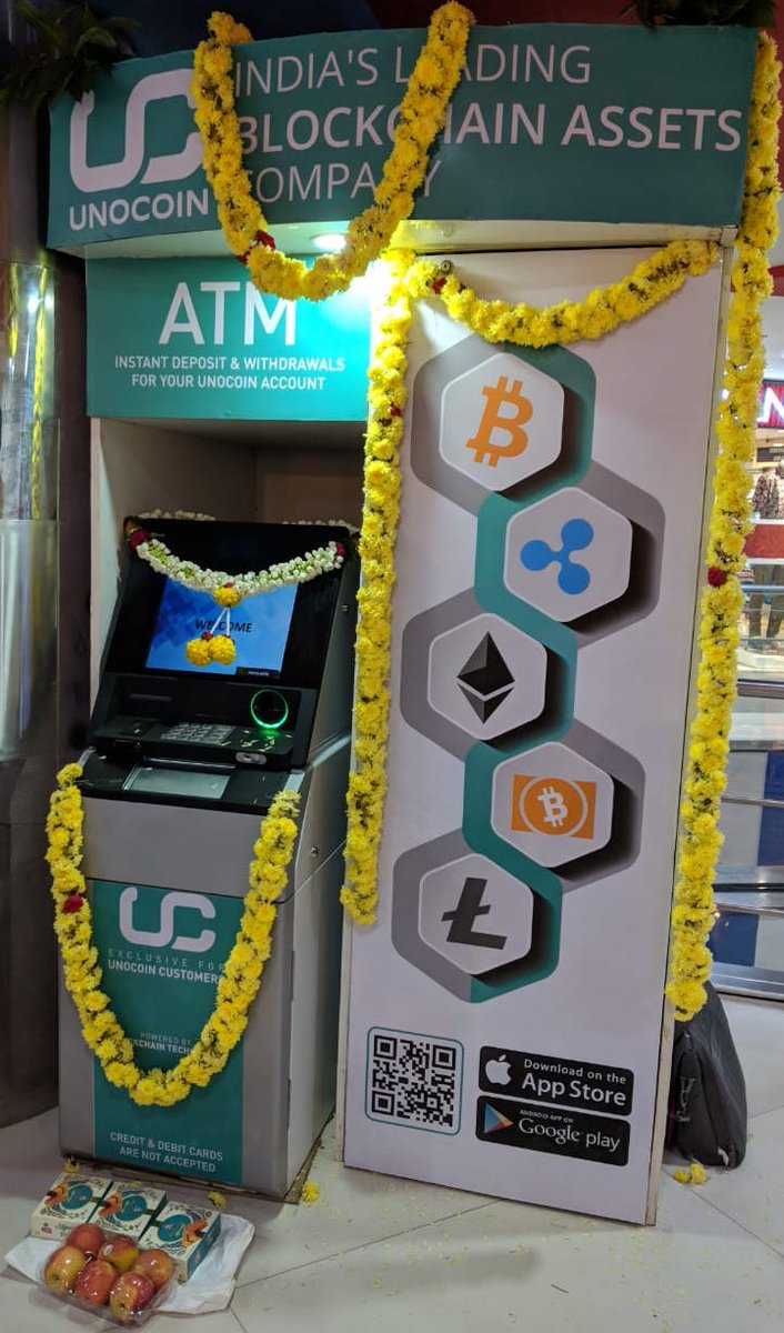 Unocoin introduces its first ATM at Bangalore. These machines can be used  by our KYC verified customers for deposit INR to, and withdraw INR from  their Unocoin or Unodax account https://t.co/ETcqzcGpPj