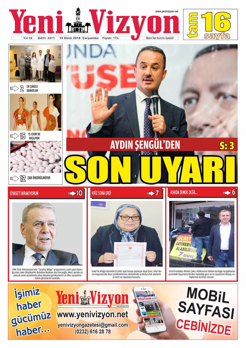 yenivizyon gazetesi (@yenivizyong) on Twitter photo #Yenivizyon Gazetesi / Sayı 3371
yenivizyon.net/egazete/yeni-v…
#Aliağa #izmir #dto #Kütahya #Balıkesir #Uşak #Afyonkarahisar #Manisa #Denizli #Muğla #Aydın <a href="/AtillaSertell/">🇹🇷 Atila Sertel</a> <a href="/izmirbld/">İzmir Büyükşehir Belediyesi</a> #şehit <a href="/senolgok/">Şenol Gök</a> <a href="/chpizmiril/">CHP İZMİR İL BAŞKANLIĞI 🇹🇷</a> <a href="/PetkimOfficial/">Petkim</a> #Bilim <a href="/aydinsengul35/">Aydın Şengül</a> <a href="/Akparti/">AK Parti</a> #UNESCO #Yenivizyon Gazetesi / Sayı 3371
yenivizyon.net/egazete/yeni-v…
#Aliağa #izmir #dto #Kütahya #Balıkesir #Uşak #Afyonkarahisar #Manisa #Denizli #Muğla #Aydın <a href="/AtillaSertell/">🇹🇷 Atila Sertel</a> <a href="/izmirbld/">İzmir Büyükşehir Belediyesi</a> #şehit <a href="/senolgok/">Şenol Gök</a> <a href="/chpizmiril/">CHP İZMİR İL BAŞKANLIĞI 🇹🇷</a> <a href="/PetkimOfficial/">Petkim</a> #Bilim <a href="/aydinsengul35/">Aydın Şengül</a> <a href="/Akparti/">AK Parti</a> #UNESCO