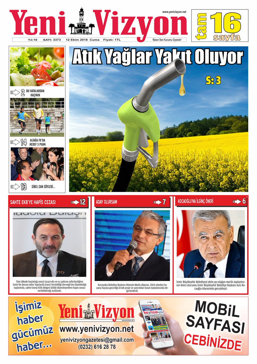 yenivizyon gazetesi (@yenivizyong) on Twitter photo #Yenivizyon Gazetesi / Sayı 3373
yenivizyon.net/egazete/yeni-v…
#Aliağa #izmir #dto #Kütahya #Balıkesir #Uşak #Afyonkarahisar #Manisa #Denizli #Muğla #Aydın <a href="/AtillaSertell/">🇹🇷 Atila Sertel</a> <a href="/izmirbld/">İzmir Büyükşehir Belediyesi</a> #şehit <a href="/senolgok/">Şenol Gök</a> <a href="/chpizmiril/">CHP İZMİR İL BAŞKANLIĞI 🇹🇷</a> <a href="/PetkimOfficial/">Petkim</a> #Bilim <a href="/aydinsengul35/">Aydın Şengül</a> <a href="/Akparti/">AK Parti</a> #UNESCO #Yenivizyon Gazetesi / Sayı 3373
yenivizyon.net/egazete/yeni-v…
#Aliağa #izmir #dto #Kütahya #Balıkesir #Uşak #Afyonkarahisar #Manisa #Denizli #Muğla #Aydın <a href="/AtillaSertell/">🇹🇷 Atila Sertel</a> <a href="/izmirbld/">İzmir Büyükşehir Belediyesi</a> #şehit <a href="/senolgok/">Şenol Gök</a> <a href="/chpizmiril/">CHP İZMİR İL BAŞKANLIĞI 🇹🇷</a> <a href="/PetkimOfficial/">Petkim</a> #Bilim <a href="/aydinsengul35/">Aydın Şengül</a> <a href="/Akparti/">AK Parti</a> #UNESCO