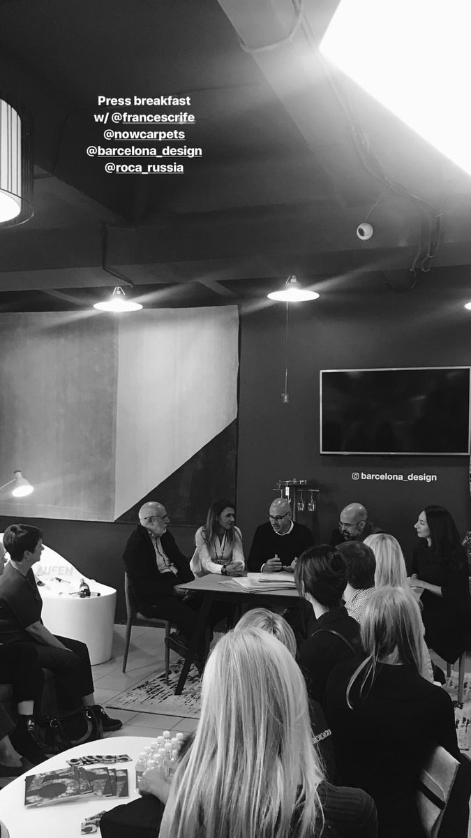 NOWcarpets's tweet image. Press breakfast with #FrancescRifé, @RocaRussia, #BarcelonaDesign.😀