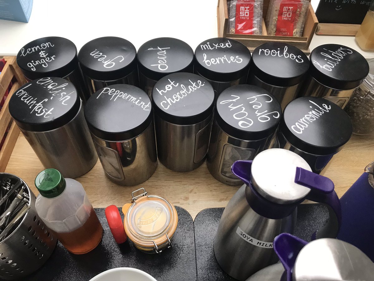What a fab space for today’s workshop at <a href="/wallacespace/">wallacespace</a> and enough tea options to send me into decision crisis! #todaysoffice