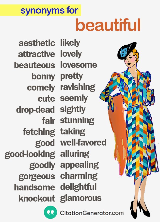 English Grammar on X: LIST: Synonyms for beautiful #vocabulary #amwriting   / X