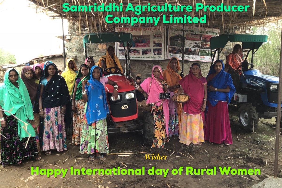 SamriddhiAgric1's tweet photo. Happy International day of Rural Women @cmfraj @tatatrusts #Tribal #Women #FPO #AspirationalDistrict #Rajasthan #SAPCL https://t.co/2pYQwTMIhX