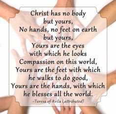 Today is the Feast of St. Teresa of Avila, Carmelite  nun and Doctor of the Church. 

How will you be the hands and feet of #Jesus in our world today? #stteresaofavila #christhasnohandsbutyours #calledandchosen #salesianlife