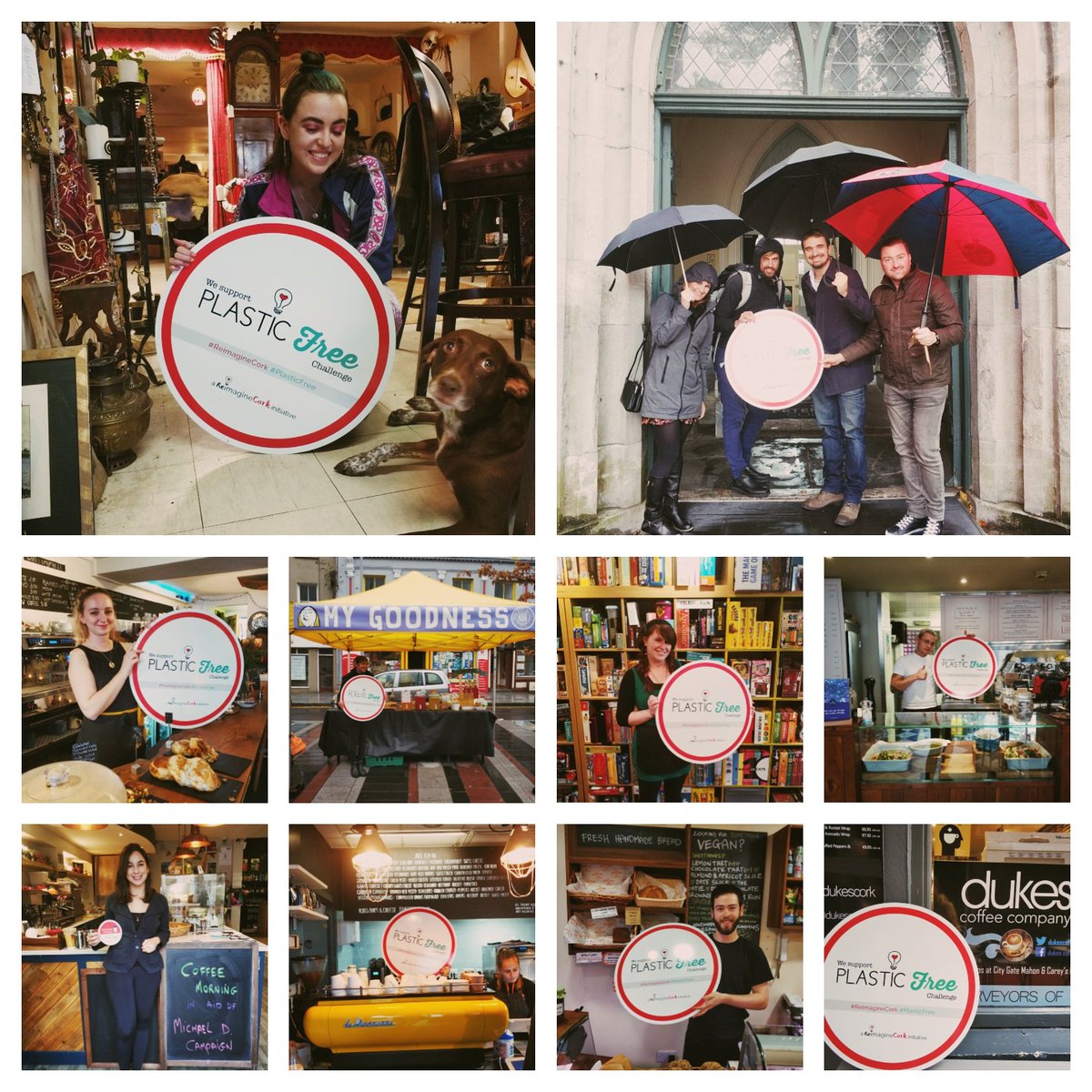 ReimagineCork's tweet photo. Day 01 of our #PlasticFree  challenge and 16 amazing cafés and businesses received a sticker for doing their bit to be plastic free!. Thank You Cork ❤️

Interested in joining the challenge?  Get in touch with us. #reimaginecork #reuse https://t.co/PgQpOyJoU0