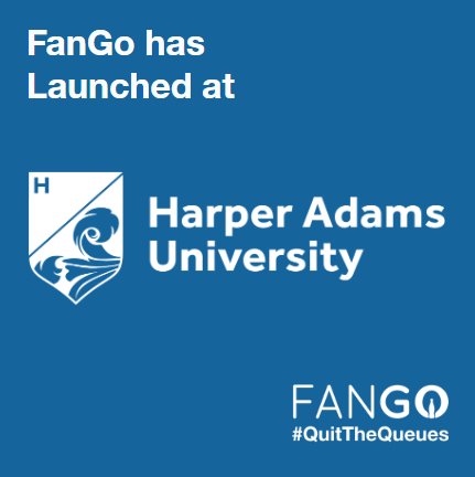 FanGo_App's tweet photo. FanGo has launched at Harper Adams University! 🚀 Download and collect your first hot drink for free! ☕🍫 #harperadams #quitthequeues #fangoapp https://t.co/M64sffXYRO