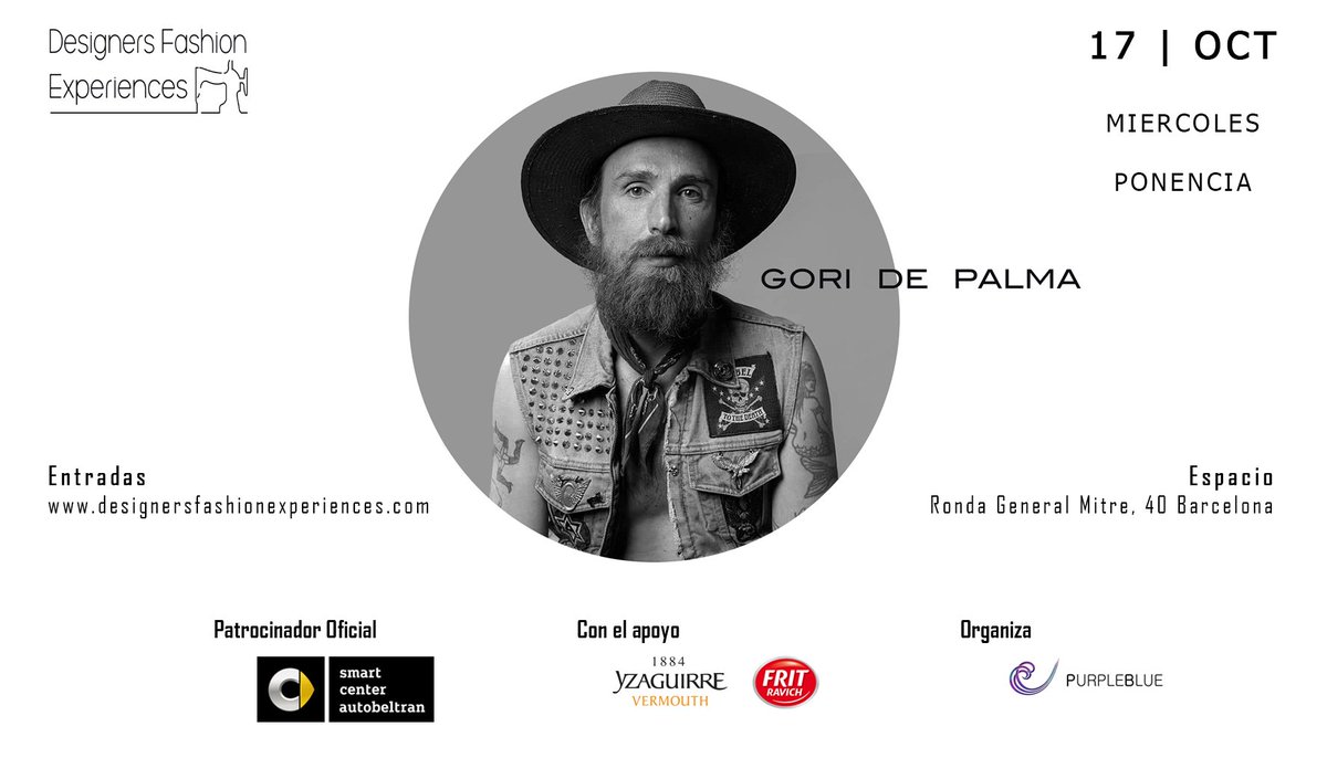 DesignersFasExp's tweet photo. #DFE2018 | Cómo puedo transmitir mi esencia como Diseñador a mi Marca? #Branding + el 🗓 Miércoles 17 OCT - 2º Encuentro Gori De Palma - #DesignersFashionExp 

👉 Entradas https://t.co/Cx7RRS6xgX
🚀 Proyección de Firma
🕗 Perdurar en el tiempo https://t.co/qOe4fAfj1O