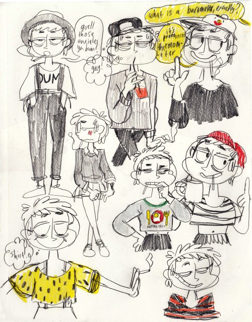 a lotta these are from when i moved to l.a. broke &amp; dumb. i drank a lot and doodled a lot on the metro. i was so bummed out but loved drawing 