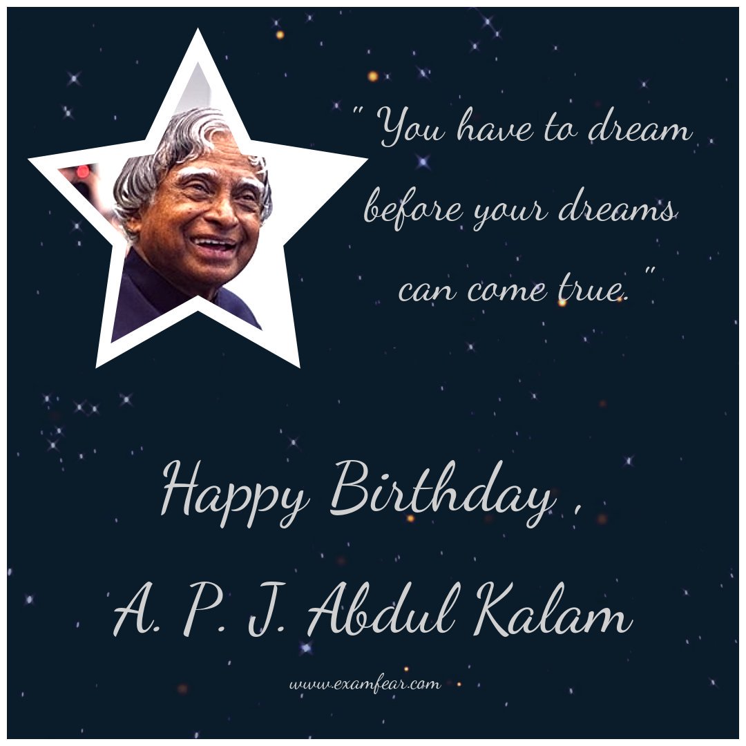 Happy Birthday, Avul Pakir Jainulabdeen Abdul Kalam. Hope you are at peace wherever you are... 