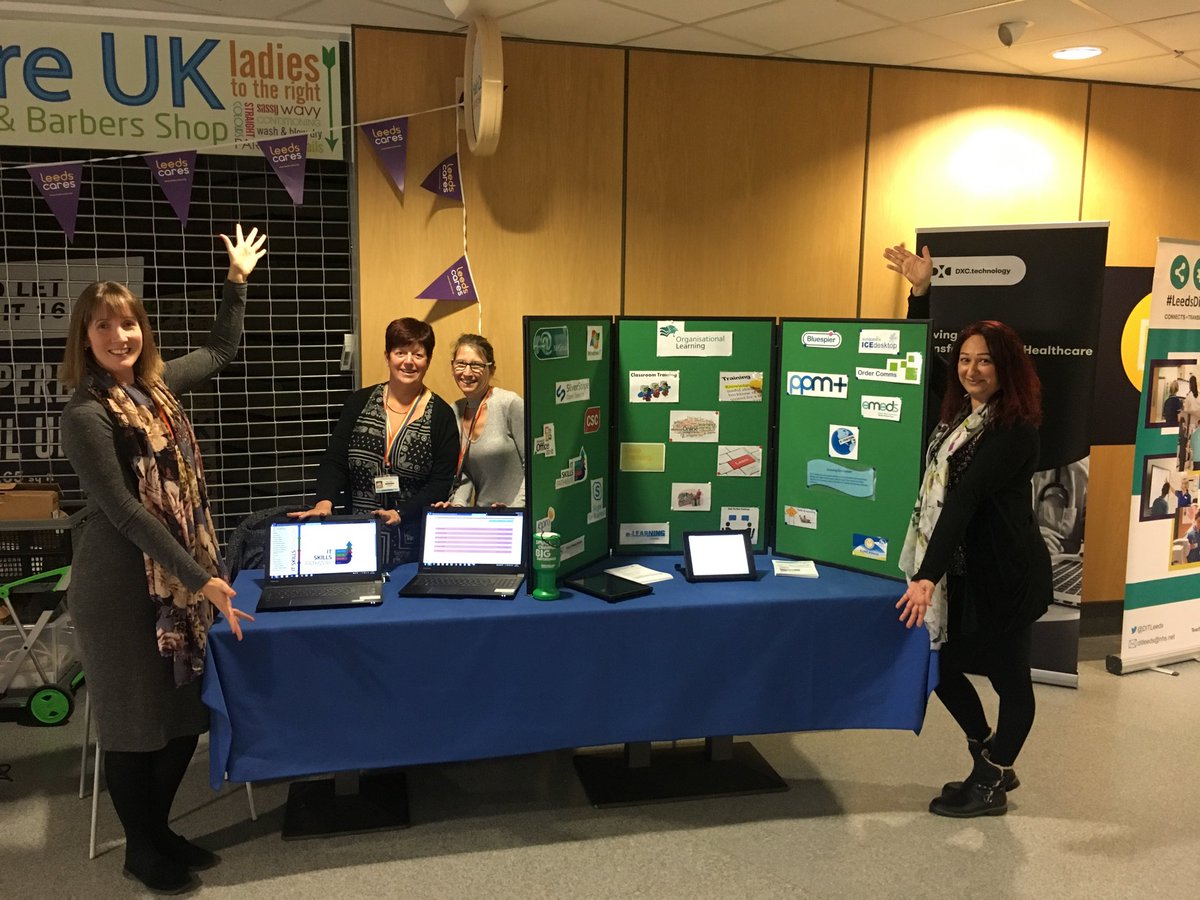 claregreen78's tweet photo. Roll up roll up! Come and visit our Cyber Cafe lots to see and do #DIT ⁦@OrgLearnleedsth⁩ ⁦@ITTrainingLTHT⁩ ⁦@DitLeeds⁩ https://t.co/GuSRkLAumj