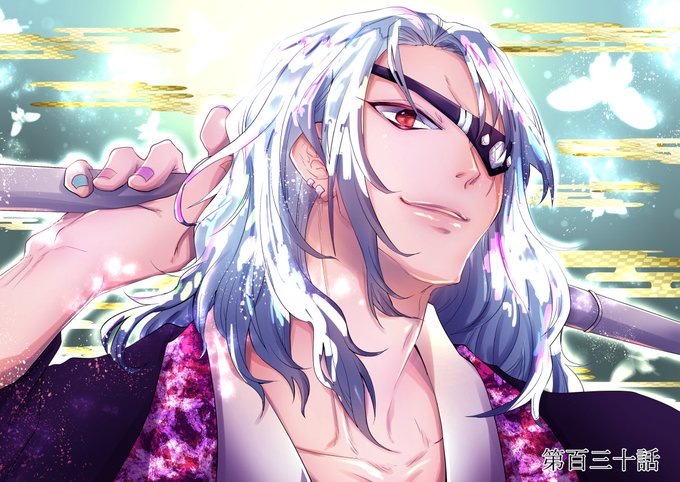 景藤さんがTwitterに投稿した宇髄天元(鬼滅の刃)のイラスト。