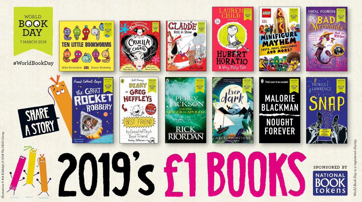 Literacy_Trust's tweet photo. The@WorldBookDayUK 2019 £1 book titles have just been announced! 🎉 There are some great titles on the list - we're looking forward to 7 March! https://t.co/6RJY3REkfq