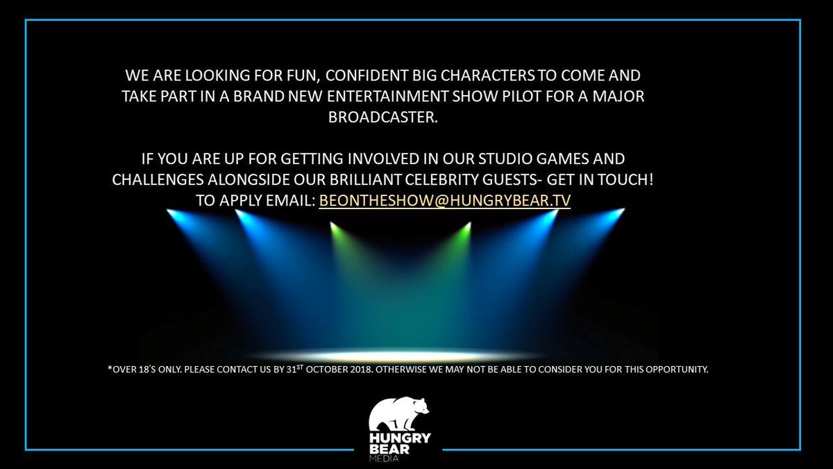 Looking for fun and outgoing characters for a Entertainment Show Pilot for a major broadcaster. See flyer for info :