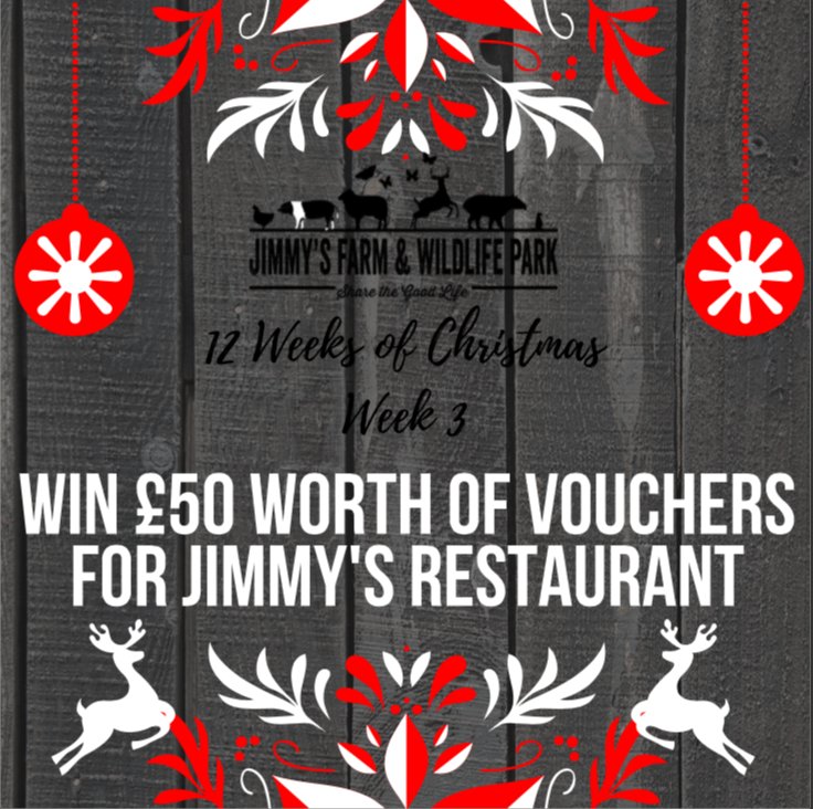 12 Weeks of Christmas - Week 3

Win £50 worth of Vouchers for Jimmy's Restaurant!

Like, share and complete the link to enter! ow.ly/2mzf30lydyY 

#12WeeksofChristmas #Christmas #jimmysfarm #sharethegoodlife