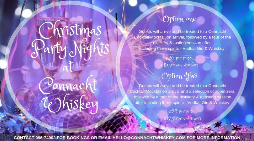 Why not book one of our "Christmas Party Nights" 🤶🎅🎄Even better- the organiser of each group goes FREE !! Call 09674902 or DM #MondayMotivation #ConnachtWhiskey 👇🥃