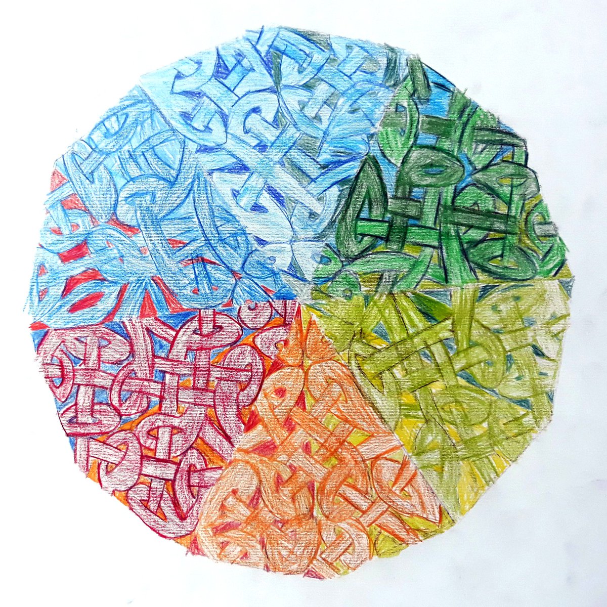NcbisArt's tweet photo. Y10 Graphic Design students explore pattern, repetition, tesselation and colour theory to create these alternative colour wheels. https://t.co/3suBcy2Mnw