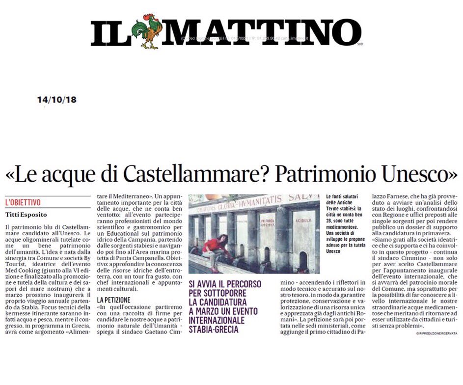 #MedCooking2019 #Stabia #Unesco #Water #IlMattino #Press #Acqua
