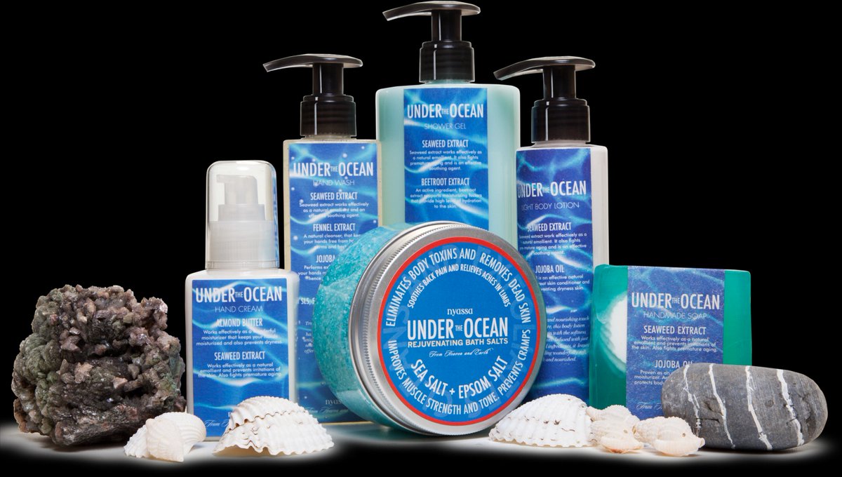 beingnyassa's tweet photo. Get instantly drawn to the fresh aquatic fragrance of Nyassa’s Under the Ocean collection!#seaweeds #jojoba #nyassa #blogger #blue #skincareroutine #skincaretips #natural #bathandbody #undertheocean https://t.co/xjqFxvtvy1
