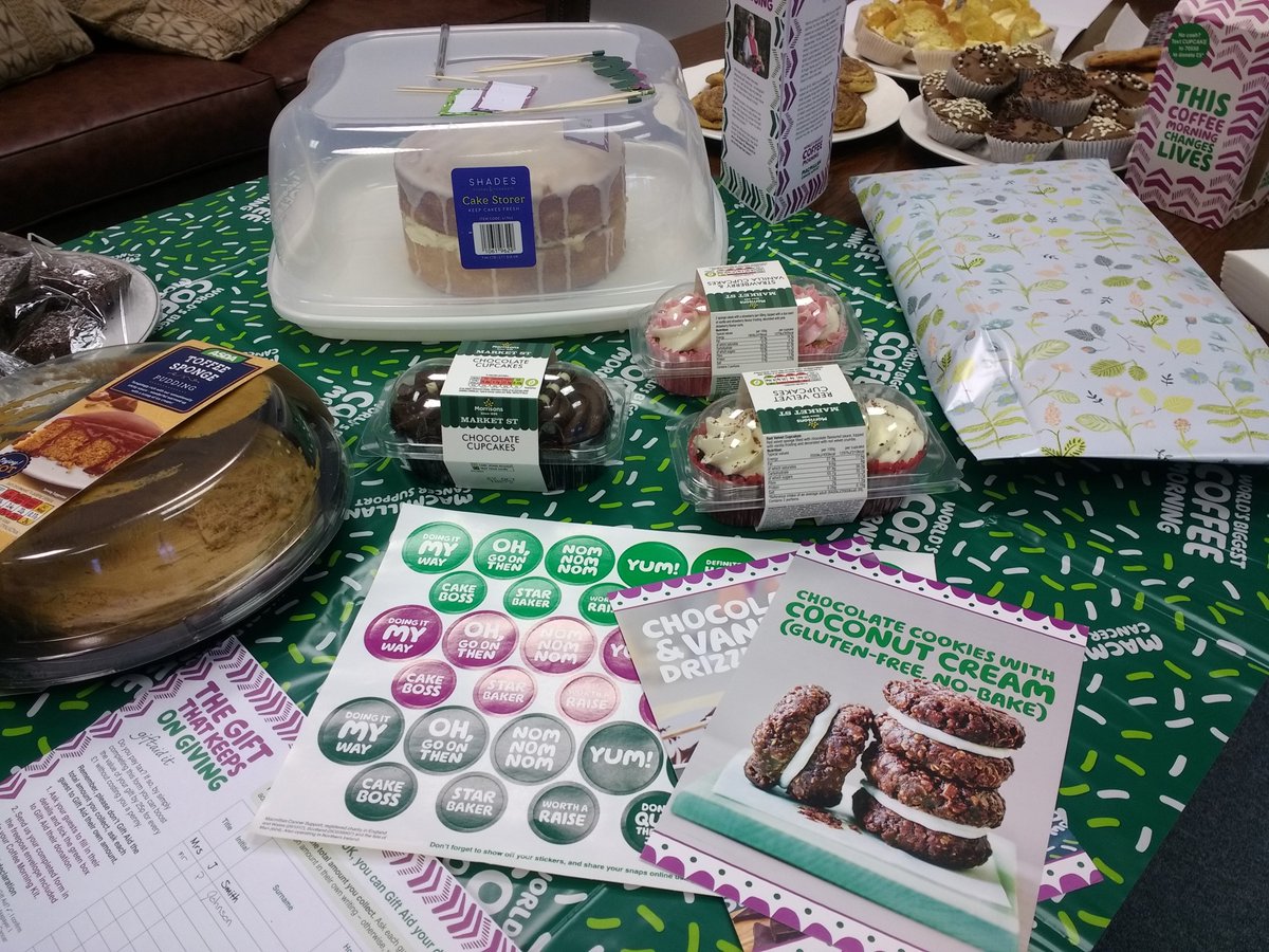 CarelineCare's tweet photo. The head office decided the @macmillancancer #cofeemorning was worth doing again! Debate aplenty about shop bought and homemade. #northeastfollowers #nebusinesshour #nursing #caring https://t.co/j36hEXNJK9