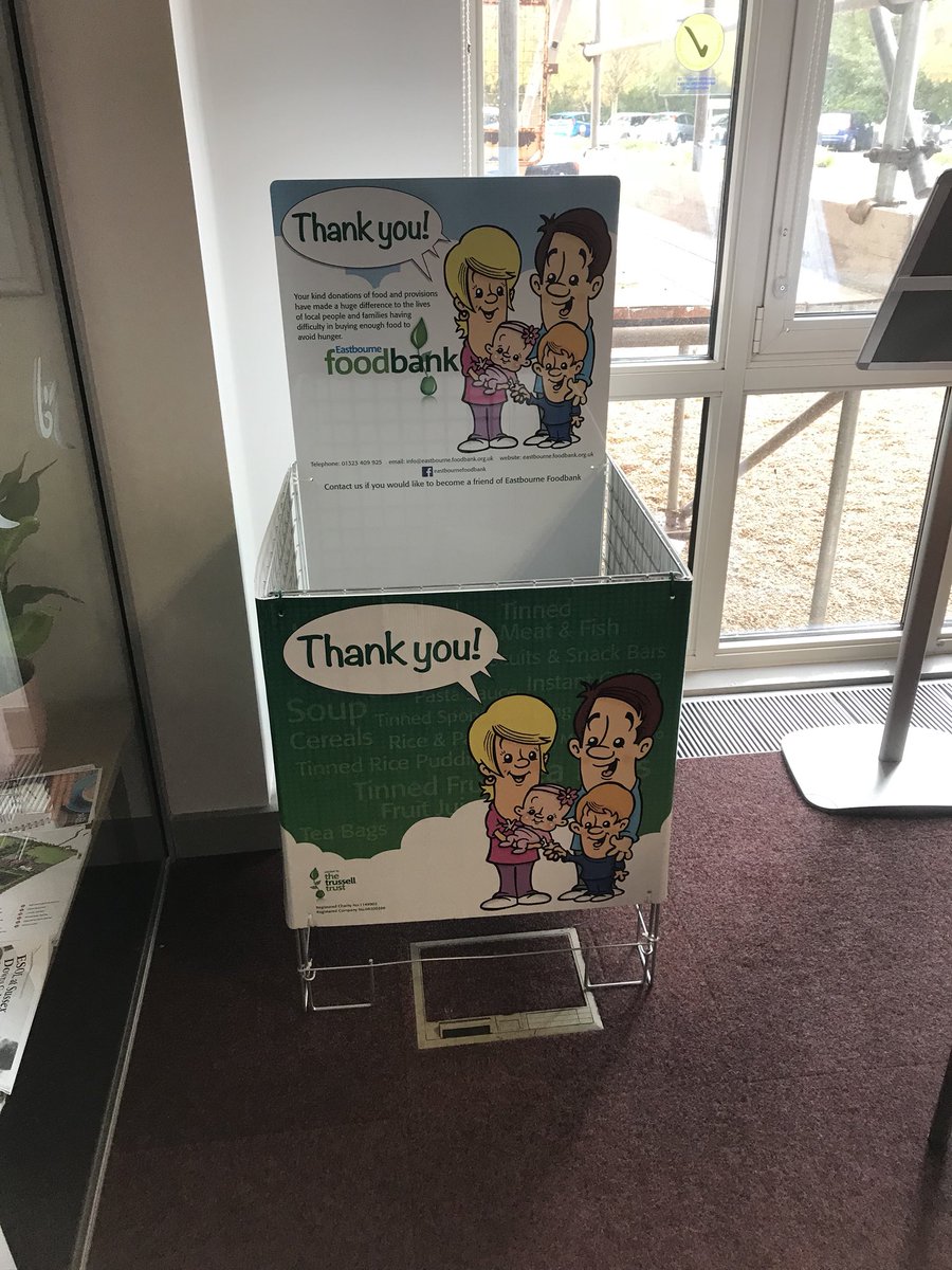 Foodbins in Alevel, Tyler and Ecat House up for the week to collect any donations for Eastbourne Foodbank. Any donations are welcomed gratefully