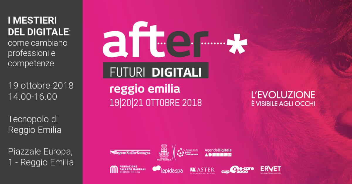 📌 I mestieri del digitale: come cambiano professioni e competenze.
Quali sono gli scenari futuri? Cosa cercano le aziende che innovano? Come possono le #startup ispirare questo cambiamento?
 Il 19 ottobre ne parliamo a #Afterfestival.
👉 afterfestival.it/programma/i-me…
#AreaS3