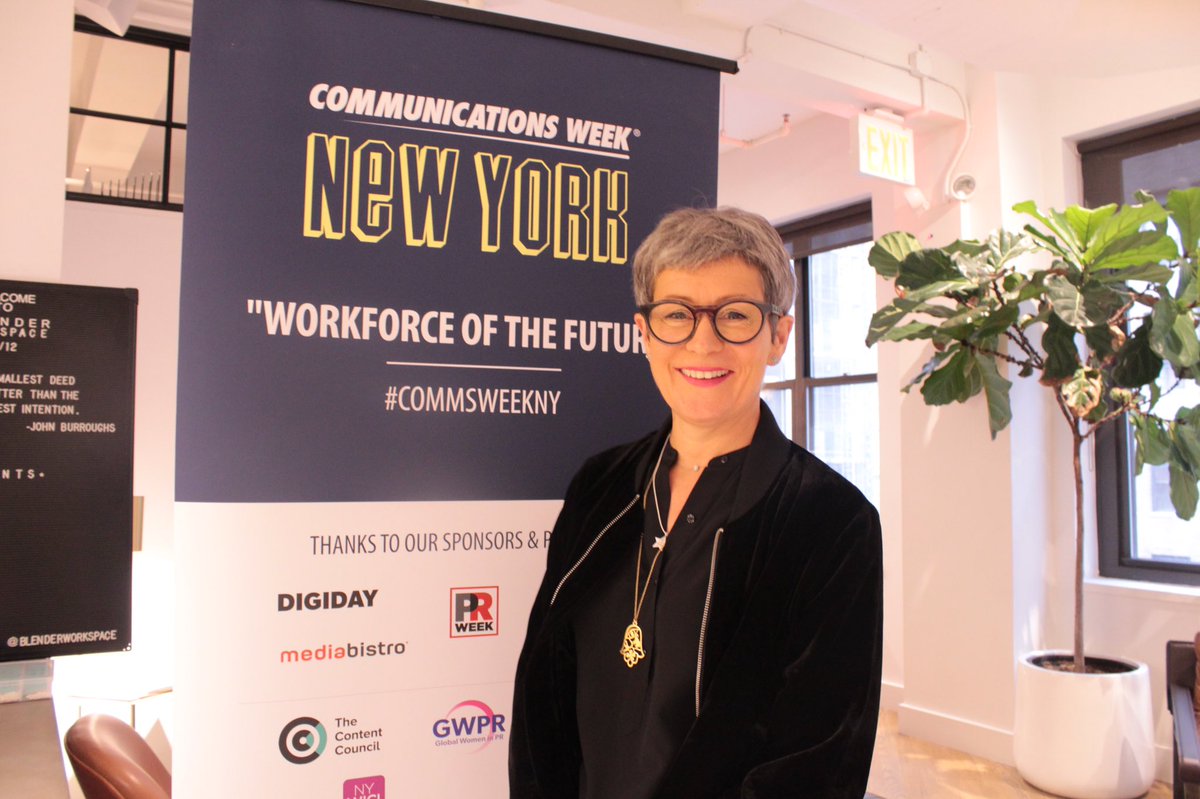 battenandco's tweet photo. That's a wrap for our panel of the morning. Thank you so much to @sjoerdgehring and Tracy Lovatt! @JNJNews @battenandco #CommsWeekNY #FutureofWork https://t.co/ZlbSkd2tbx