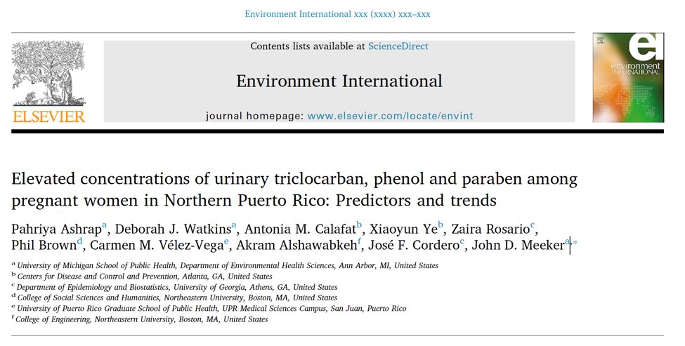 meekerlab's tweet photo. We just published a study on phenol and paraben levels among pregnant women in Puerto Rico. We found that triclocarban levels of pregnant women in PR were 37-fold higher than women in mainland US..#environmentalhealth #maternalhealth @PROTECT_SRP @umichsph https://t.co/YfdNeSKp5j https://t.co/AmRpjpseQr