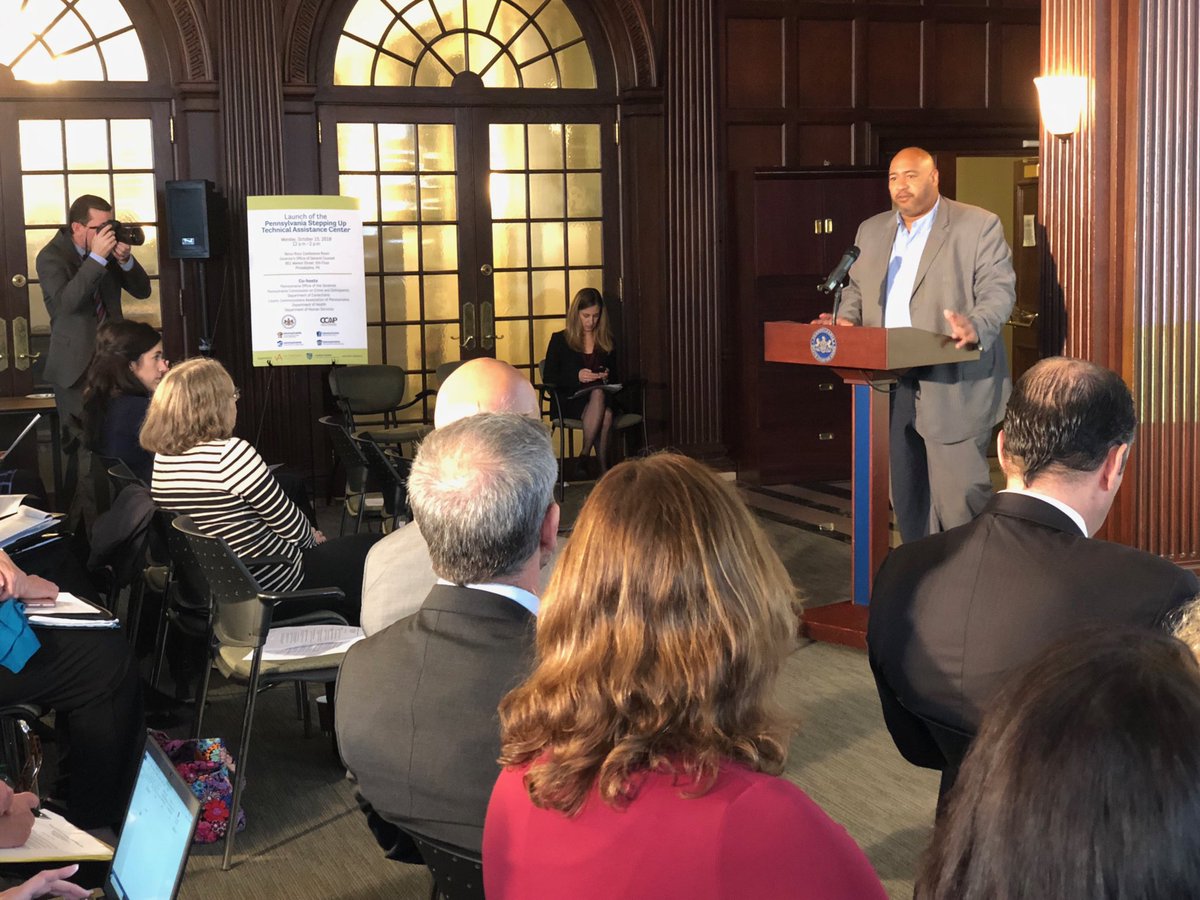 .⁦@johnewetzel⁩ is helping us launch the Pennsylvania Stepping Up Technical Assistance Center in #Philadelphia today! “This is a step to solving a problem that has vexed us for years.” #StepUp4MentalHealth ⁦@CSGJC⁩ ⁦@NACoTweets⁩ ⁦⁦@PsychFoundation⁩