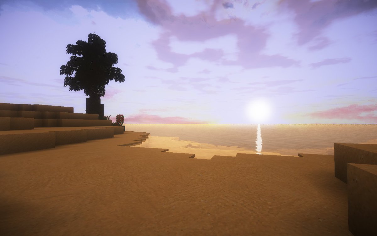 Triliton's tweet image. So i re-fixed sunset colours too #Myshaders #Minecraft