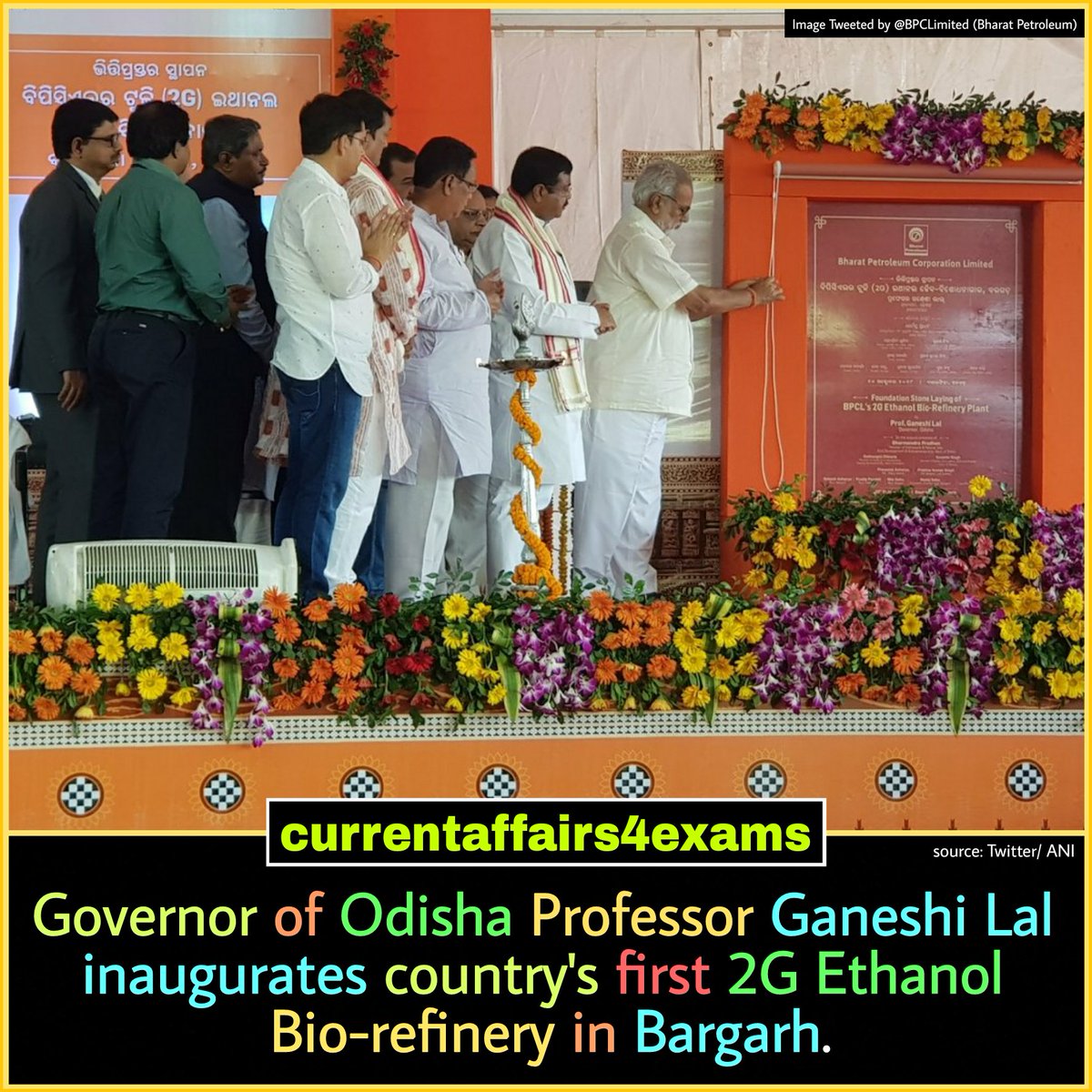 currentGK4exams's tweet photo. #currentaffairs4exams #ssc  #civilservice #ssccgl #upsc  #currentaffairs #generalknowledge #generalawareness #iasexam #civilservices #civilserviceexam  #gk #kabtakrokoge  #currentaffairs #konbanegacrorepati #KBC10
#bpcl #2GEthanolBioRefinery 
#bharatpetroleumcorporationlimited https://t.co/ke6hSPLYBc