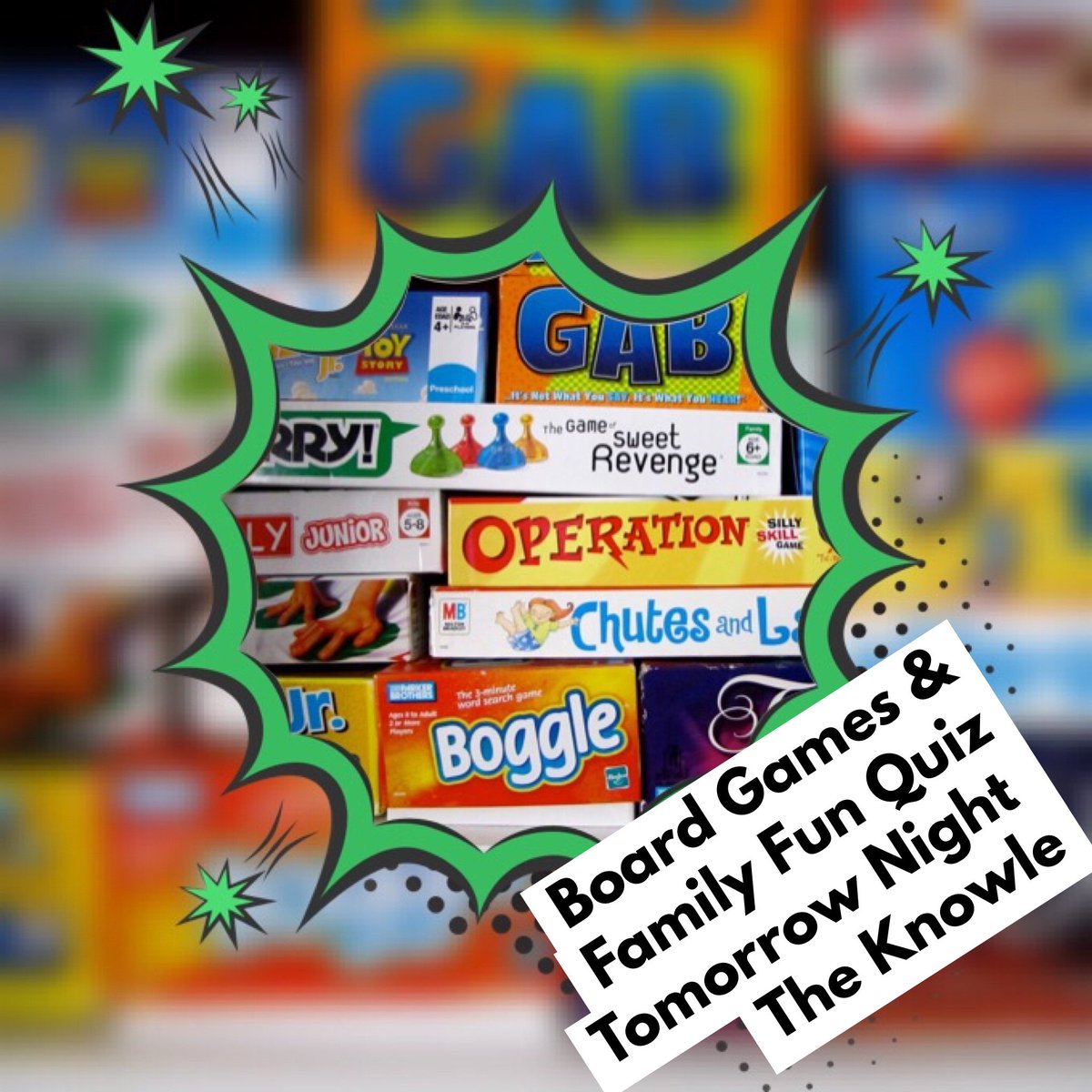 QuizzicalQuiz's tweet photo. Tomorrow night at @theknowlepub in #Bristol we have our #BoardGames & #FamilyFun #Quiz! Come and join us for an 8pm start with some great #BarTabs, #Wine and #TeaBags to be won! https://t.co/AIdoeMB8P0