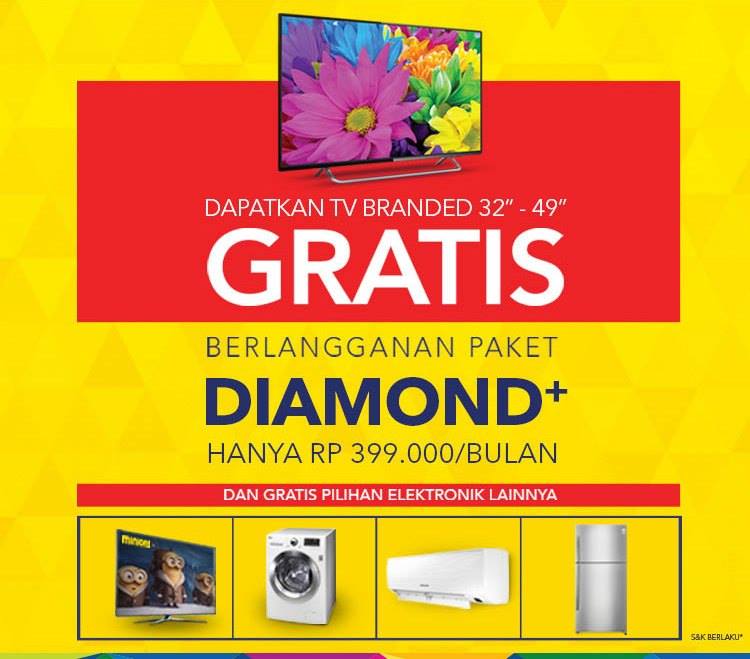 TransvisionID's tweet photo. Langganan Paket Diamond+ sekarang hanya Rp.399 ribu/bulan! GRATIS TV Branded 32"-49" & pilihan elektronik lainnya. Hub 1500060 atau klik https://t.co/uk2Y04ToUf #PromoGratisTV #PromoGratisElektronik #PromoTransvision https://t.co/BW0BYRybsV