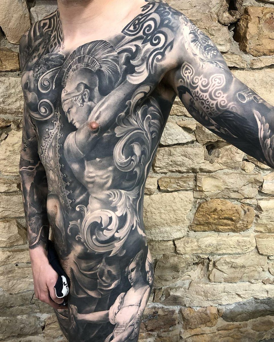 KillerInkTattoo's tweet image. Teo Milev won 3rd Best Black &amp;amp; Grey at #VeneziaTattooConvention for this incredible #bodysuit he did using #killerinktattoo supplies! 🏆🙌

#killerink #tattoo #tattoos #bodyart #ink #tattooartist #tattooart #blackandgrey