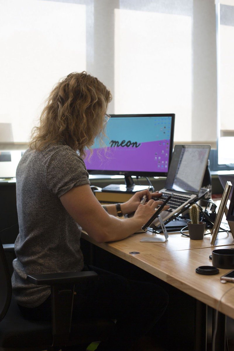 MeonHQ's tweet photo. Office vibes at @weworkuk this morning using @slackhq to keep up to date with clients  🖥 

#WorkingHard #BossMan #DigitalMarketing #MEON #Media #Online #Social #SocialMedia #Promotion https://t.co/gcFu2LfCiw