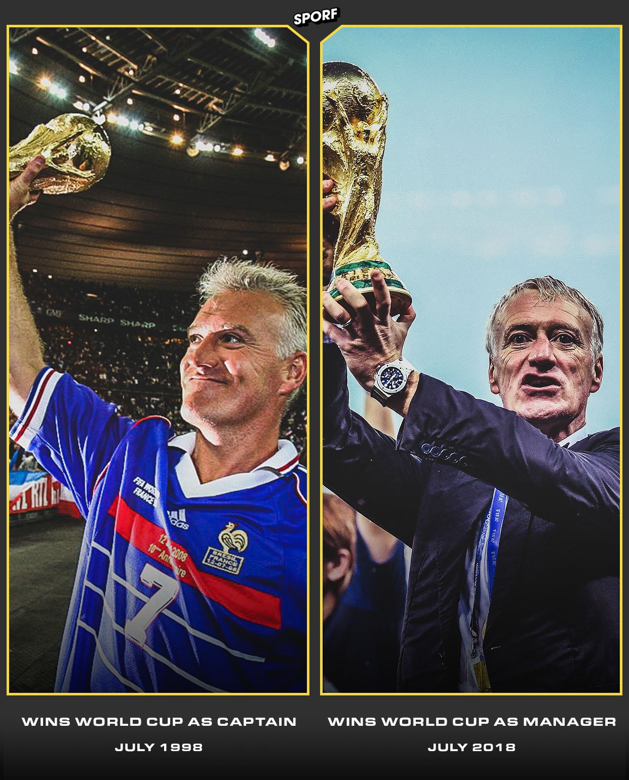  A winner as captain & manager. Happy 50th birthday, Didier Deschamps, a legend.  