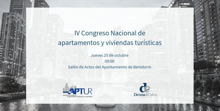 devesalaw's tweet photo. Devesa &amp; Calvo Abogados participará el próximo 25 de octubre en el IV Congreso nacional de apartamentos y viviendas turísticas. @halonsovidal será el moderador de la mesa redonda: “Legislación de viviendas turísticas en la Comunidad Valenciana" https://t.co/C0mGltgF4s https://t.co/Pj5q7CZdWq