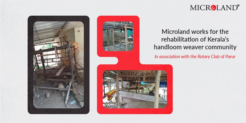 MicrolandLtd's tweet photo. Microland initiates a sustained engagement program for the weaver community in Chendamangalam, Kerala - invests in rebuilding the looms destroyed during the floods. Read the press release here https://t.co/JQxqAyl9D7 #CSR #WithMicroland https://t.co/i234ku0zjc