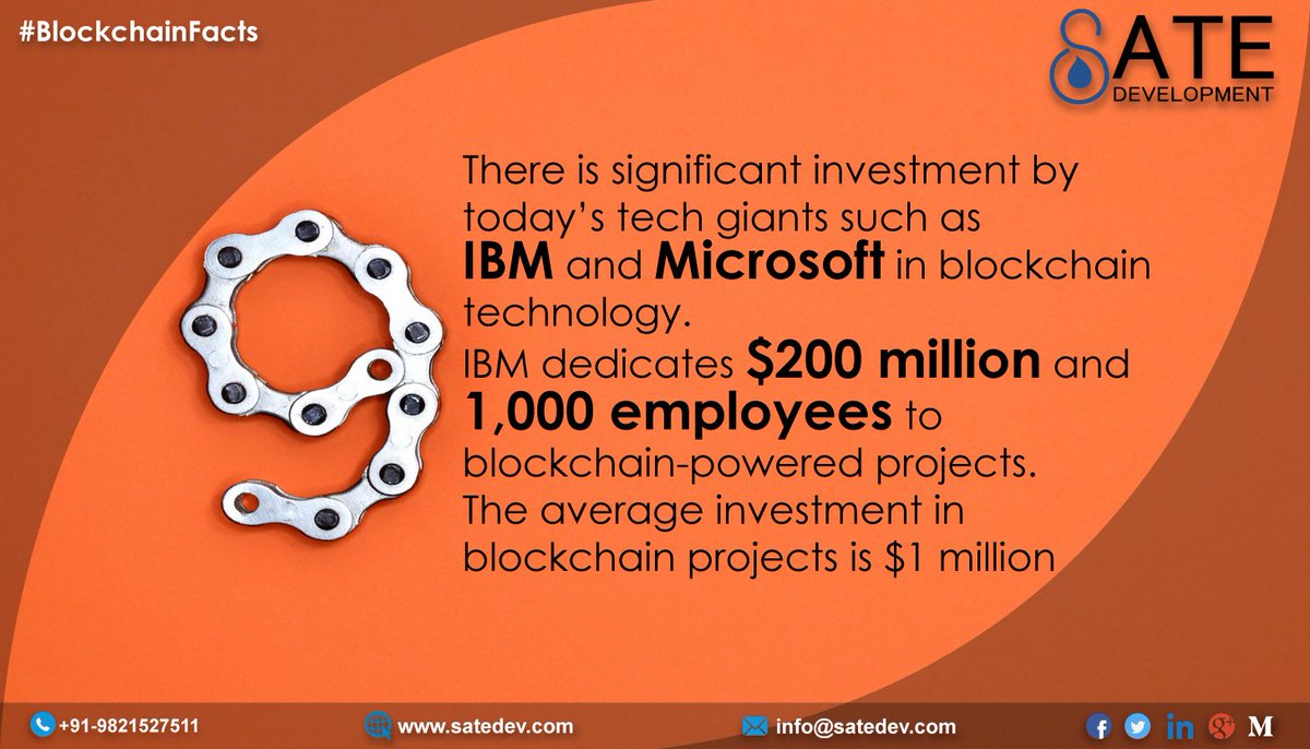 satedevelopment's tweet photo. Next fact about Blockchain..
Connect with us to learn more about Blockchain facts And Blockchain Technology.
visit us @ https://t.co/8jFkHfd1ee
https://t.co/zMs5AgztAD
#Blockchainfacts #Blockchainnews #BlockchainTechnology #SateDevelopment https://t.co/bKE2Qoix4e