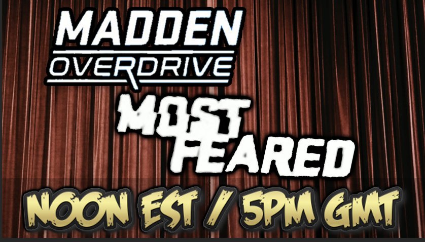 iLogicsHD's tweet photo. Today 12 Noon EST / 5PM GMT, @EAMaddenMobile Most Feared content deploys! 👻🏈 #MADDENOVERDRIVE #MOSTFEARED https://t.co/jO4YI2yXsH
