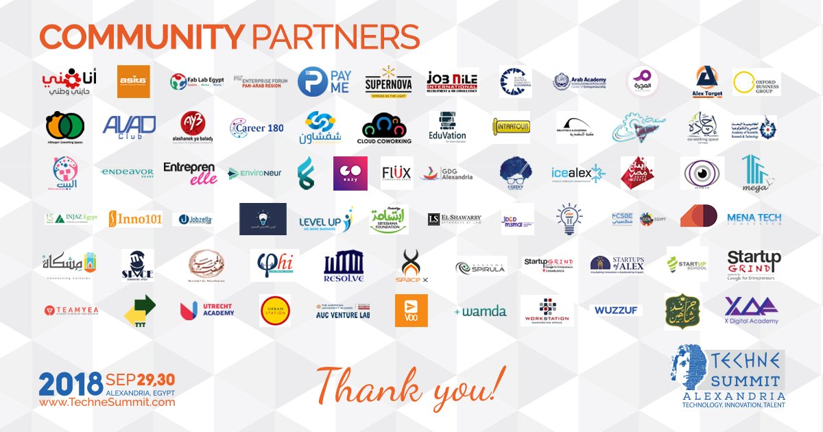 Techne_Summit's tweet photo. A special thanks and appreciation goes to all of our Community Partners who have contributed to the success of #TechneSummit 2018. We were honored to have all of you. We appreciate your support and we want to say THANK YOU! https://t.co/U7XCo3tW8i